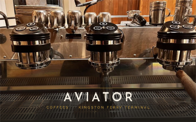 Aviator espresso machine gift card design from Square